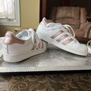 Women's Adidas Originals Superstar Rose Gold Metallic Sneakers